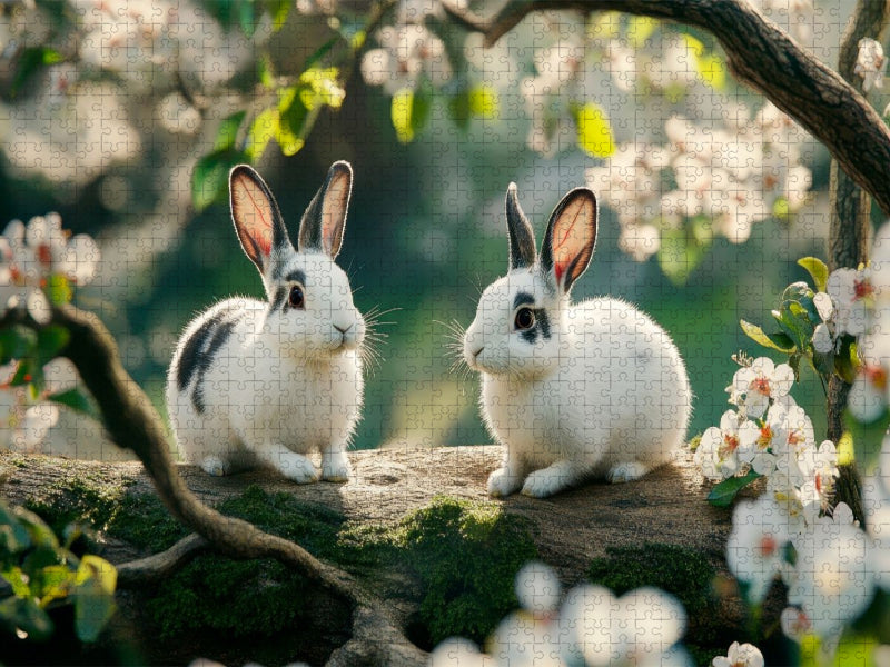 Frühlingslicht und Kaninchenglück - CALVENDO Foto-Puzzle'