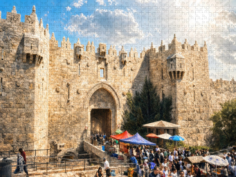 Das Damaskustor — lebendiger Eingang zur Heiligen Stadt - CALVENDO Foto-Puzzle'