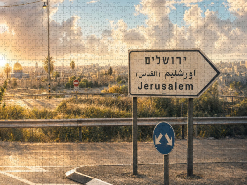 Jerusalem Strassenschild - CALVENDO Foto-Puzzle'