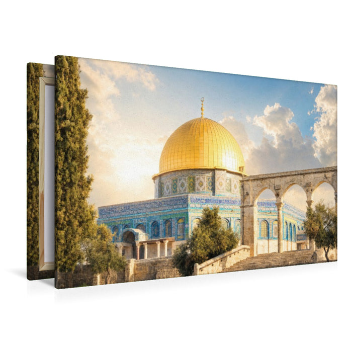 Premium Textil-Leinwand Jerusalem Tempelplatz mit Felsendom