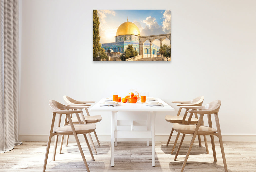 Premium Textil-Leinwand Jerusalem Tempelplatz mit Felsendom