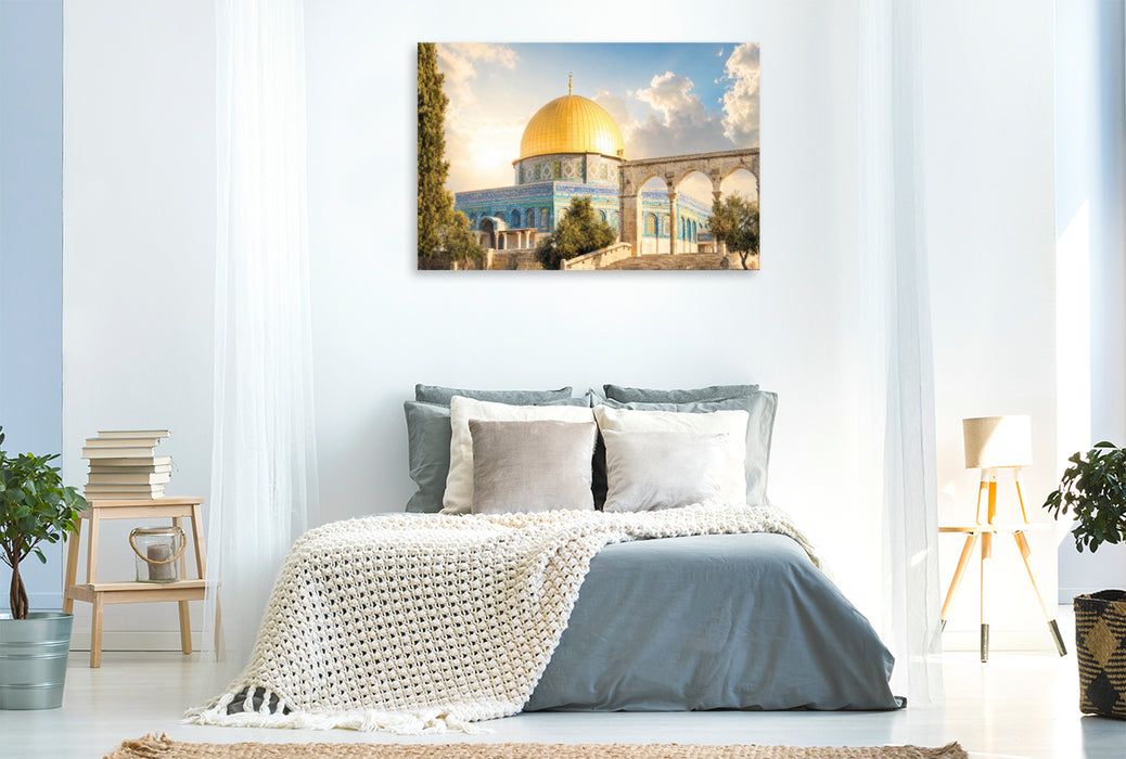 Premium Textil-Leinwand Jerusalem Tempelplatz mit Felsendom