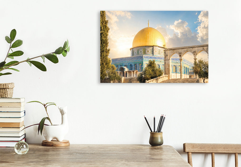 Premium Textil-Leinwand Jerusalem Tempelplatz mit Felsendom