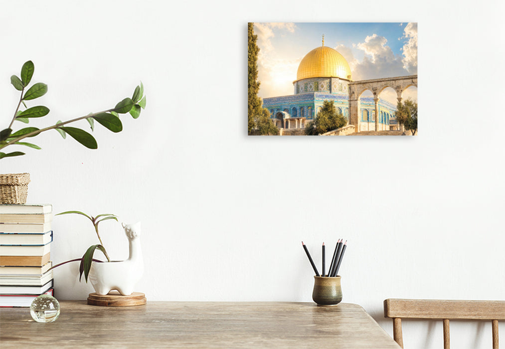 Premium Textil-Leinwand Jerusalem Tempelplatz mit Felsendom