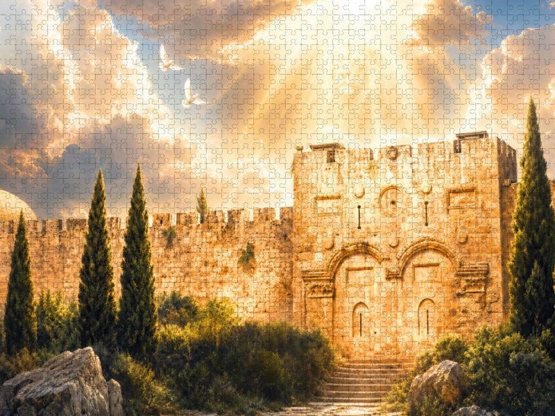 Jerusalem Goldenes Tor mit Löwe von Judah - CALVENDO Foto-Puzzle'