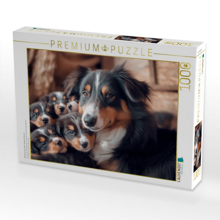 Niedliche Australian Shepherd Familie - CALVENDO Foto-Puzzle'