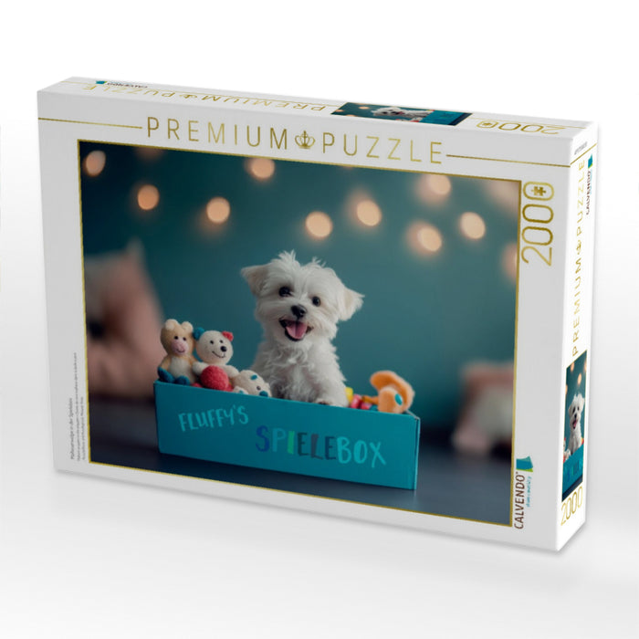 Malteserwelpe in der Spielebox - CALVENDO Foto-Puzzle'