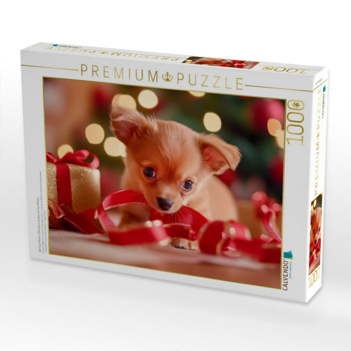 Weihnachtlicher Chihuahua Zauber auf vier Pfoten - CALVENDO Foto-Puzzle'