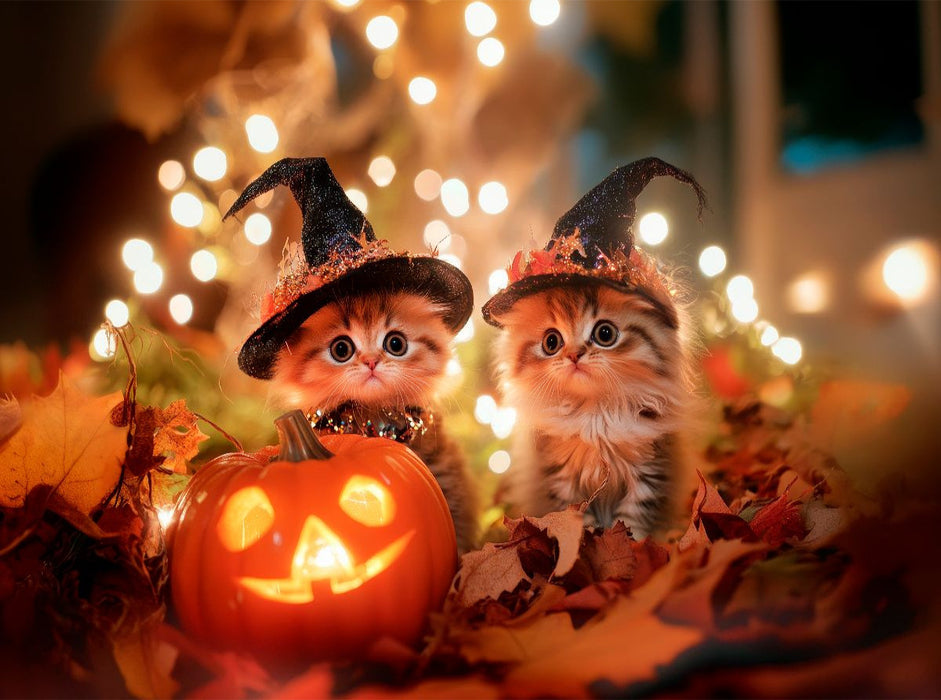 Katzenkinder im Halloweenfieber - CALVENDO Foto-Puzzle'