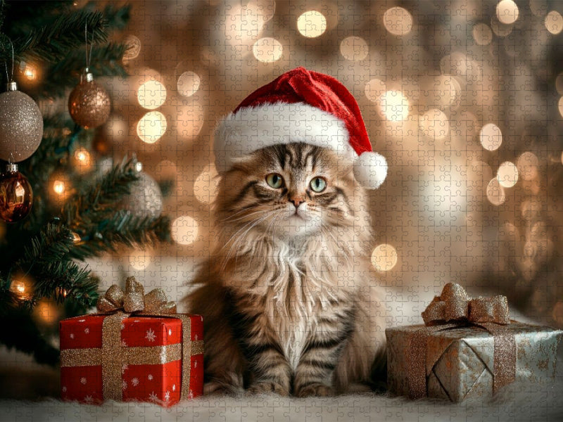 Weihnachtszauber auf Samtpfoten - CALVENDO Foto-Puzzle'