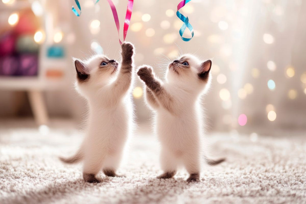Premium Textil-Leinwand Verspielte Katzenbabys