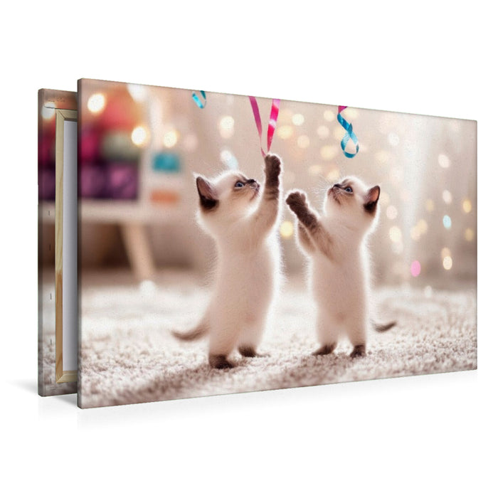 Premium Textil-Leinwand Verspielte Katzenbabys