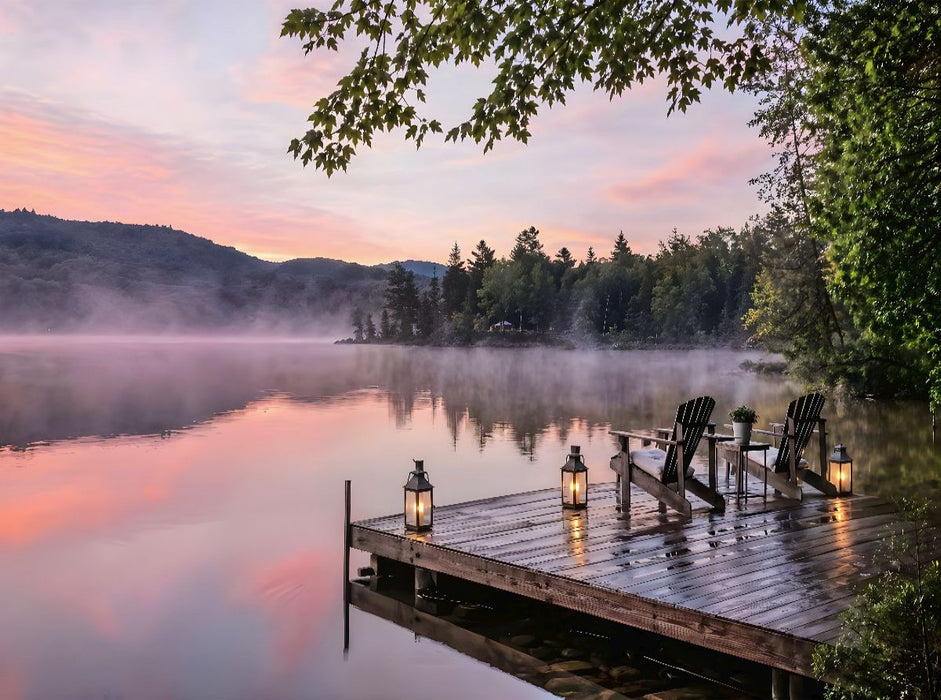 Am Wasser sitzen - Steg am See - CALVENDO Foto-Puzzle'