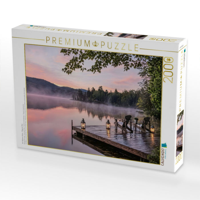 Am Wasser sitzen - Steg am See - CALVENDO Foto-Puzzle'