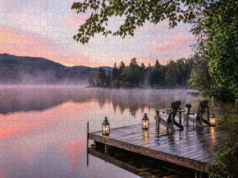 Am Wasser sitzen - Steg am See - CALVENDO Foto-Puzzle'