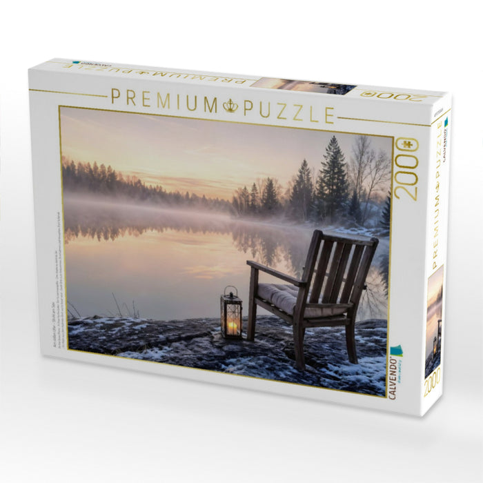 Am stillen Ufer - Stuhl am See - CALVENDO Foto-Puzzle'