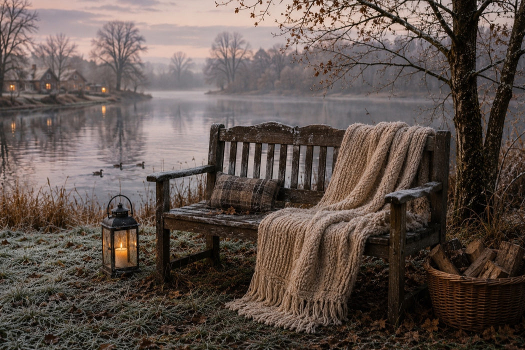 Premium Textil-Leinwand Stille am winterlichen See