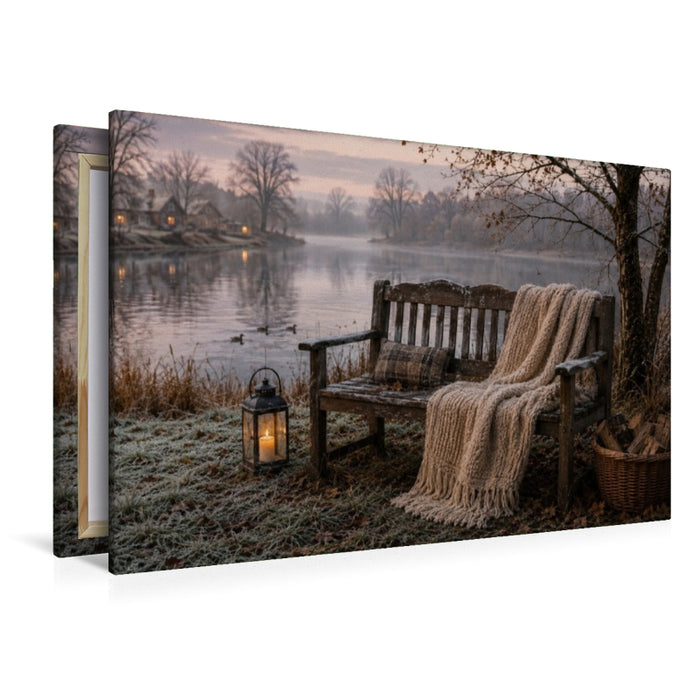 Premium Textil-Leinwand Stille am winterlichen See
