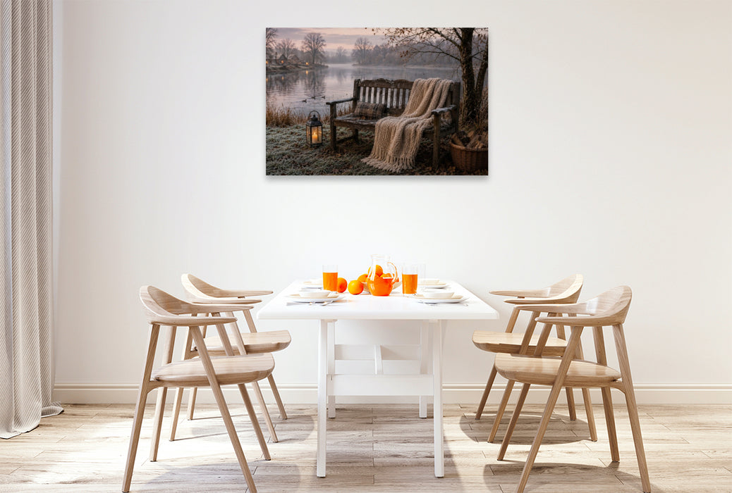 Premium Textil-Leinwand Stille am winterlichen See