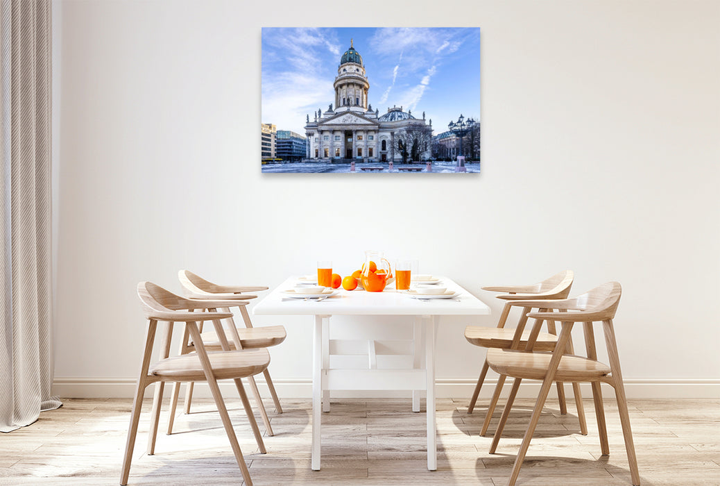 Premium Textil-Leinwand Deutscher Dom auf dem Gendarmenmarkt Berlin