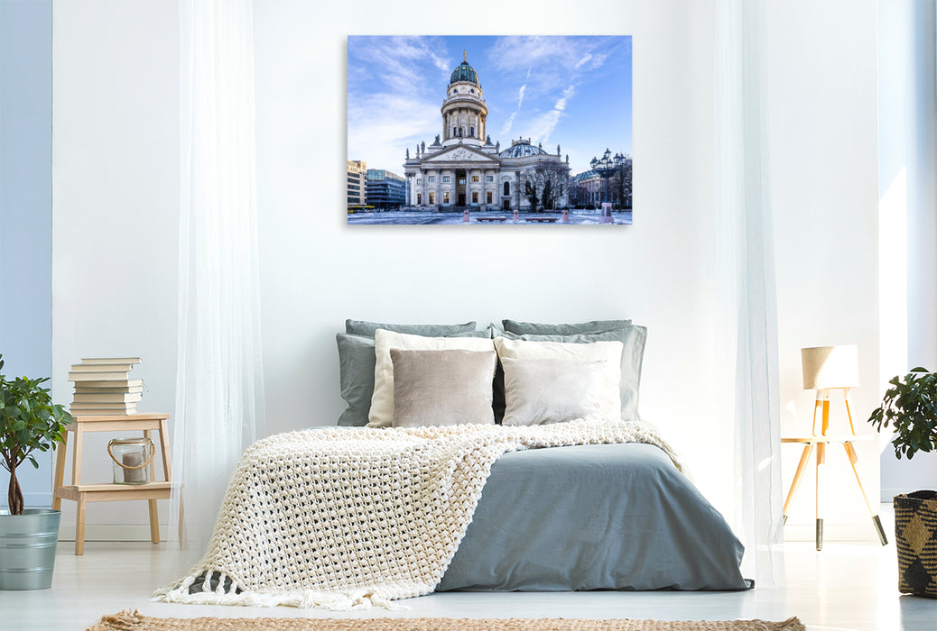 Premium Textil-Leinwand Deutscher Dom auf dem Gendarmenmarkt Berlin