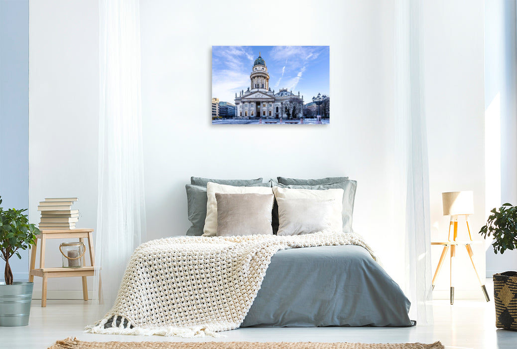 Premium Textil-Leinwand Deutscher Dom auf dem Gendarmenmarkt Berlin