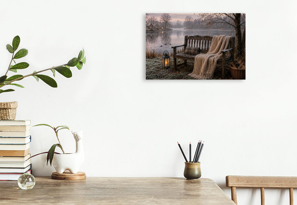 Premium Textil-Leinwand Stille am winterlichen See