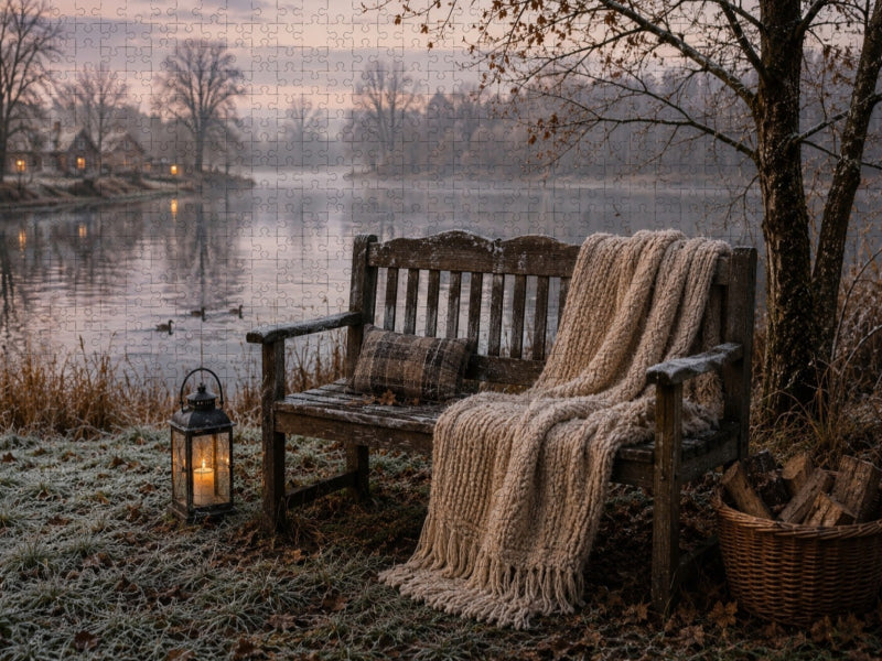Stille am winterlichen See - CALVENDO Foto-Puzzle'