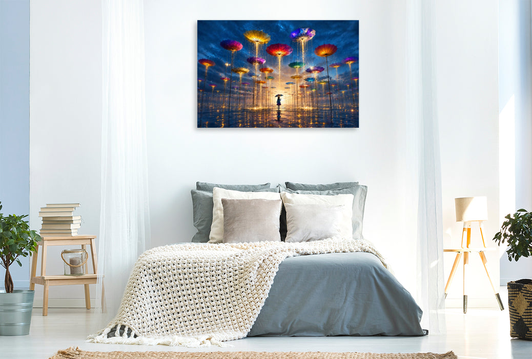 Premium Textil-Leinwand Regenschirme aus Licht