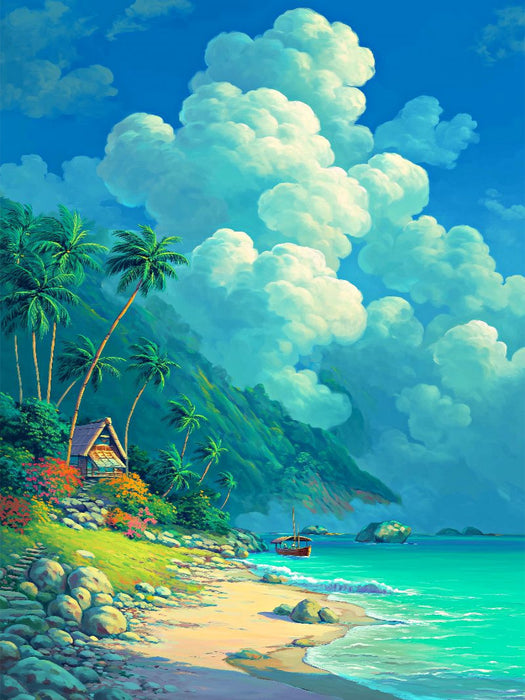 Strandhaus auf Okinawa - CALVENDO Foto-Puzzle'