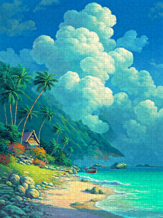 Strandhaus auf Okinawa - CALVENDO Foto-Puzzle'