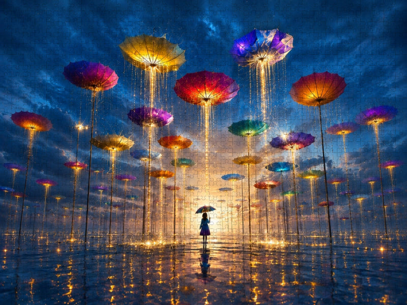Regenschirme aus Licht - CALVENDO Foto-Puzzle'