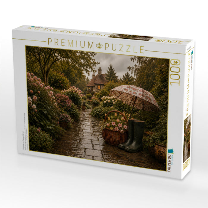 Regentag im Cottage-Garten - CALVENDO Foto-Puzzle'