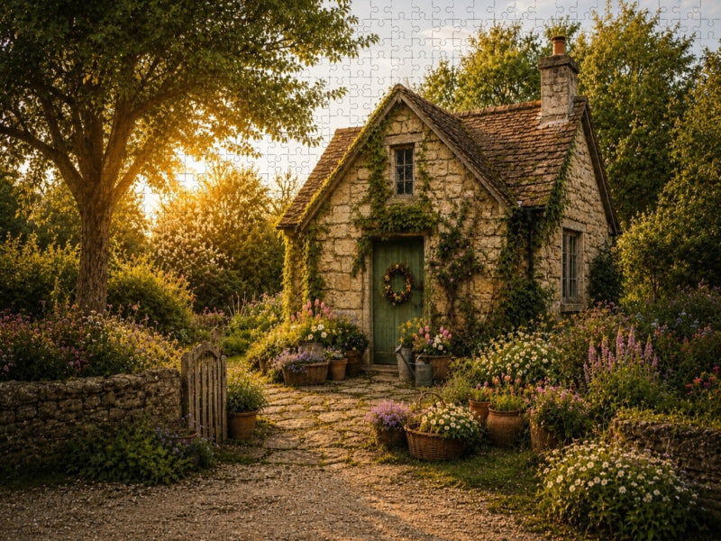 Frühling vor der alten Tür - CALVENDO Foto-Puzzle'