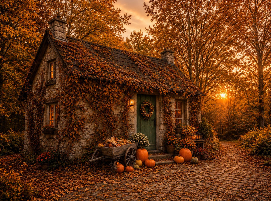 Herbstzauber vor der Hütte - CALVENDO Foto-Puzzle'