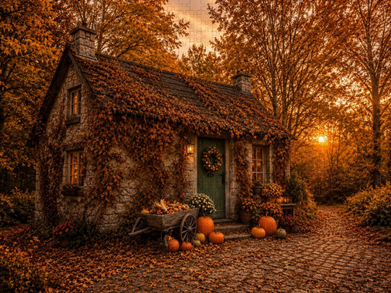 Herbstzauber vor der Hütte - CALVENDO Foto-Puzzle'