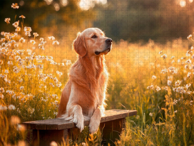 Golden Retriever in der Natur - CALVENDO Foto-Puzzle'