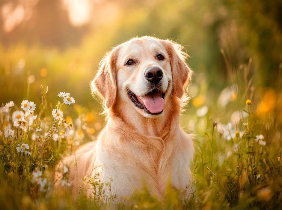 Golden Retriever im sommerlichen Abendlicht - CALVENDO Foto-Puzzle'