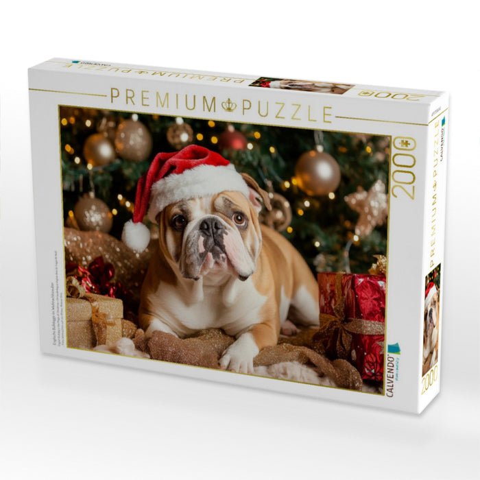 Englische Bulldogge im Weihnachtszauber - CALVENDO Foto-Puzzle'