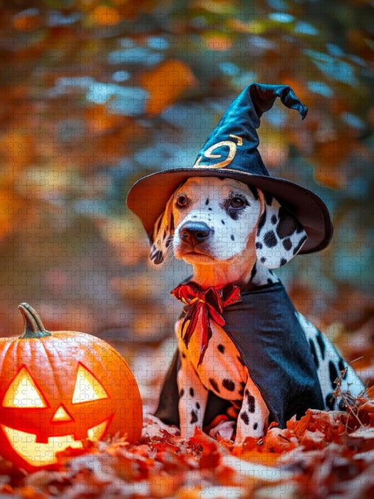 Kleiner Zauberlehrling an Halloween - CALVENDO Foto-Puzzle'