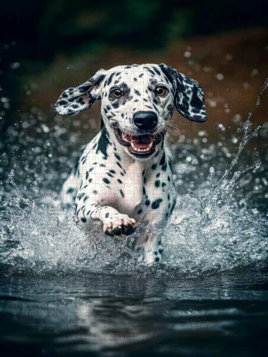 Dalmatiner im Wasserspaß - CALVENDO Foto-Puzzle'