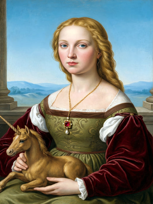 Bildnis einer Dame mit dem Einhorn - CALVENDO Foto-Puzzle'