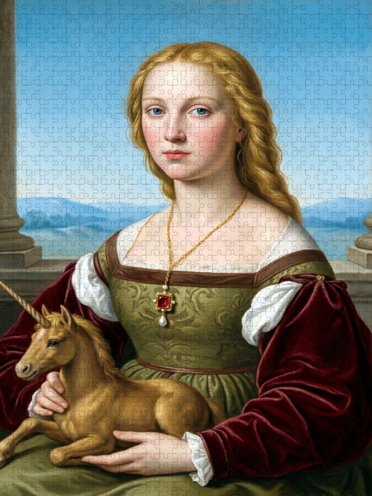 Bildnis einer Dame mit dem Einhorn - CALVENDO Foto-Puzzle'