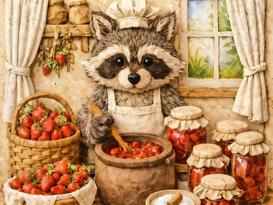 Sommer in der Marmeladenküche - Dachs mit der Marmelade - CALVENDO Foto-Puzzle'