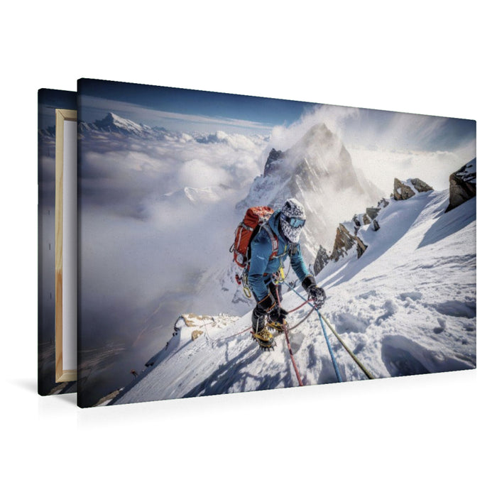 Premium Textil-Leinwand Gipfel der eigenen Grenzen — Wo Mut die Höhe bestimmt.