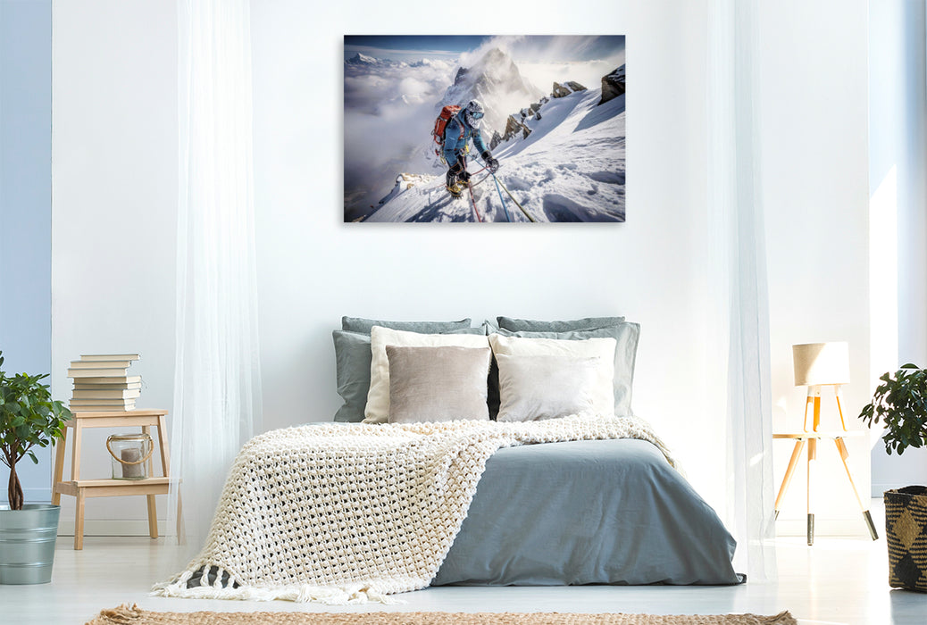 Premium Textil-Leinwand Gipfel der eigenen Grenzen — Wo Mut die Höhe bestimmt.