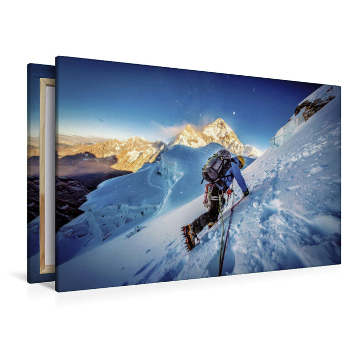 Premium Textil-Leinwand Über den Wolken beginnt der Wille.