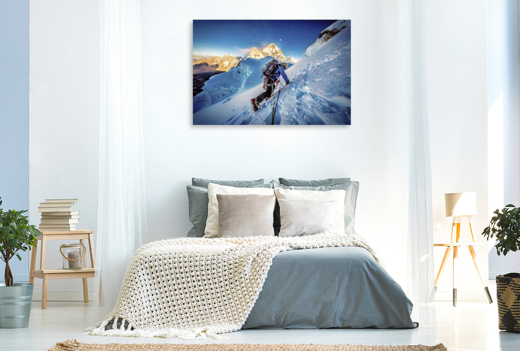 Premium Textil-Leinwand Über den Wolken beginnt der Wille.