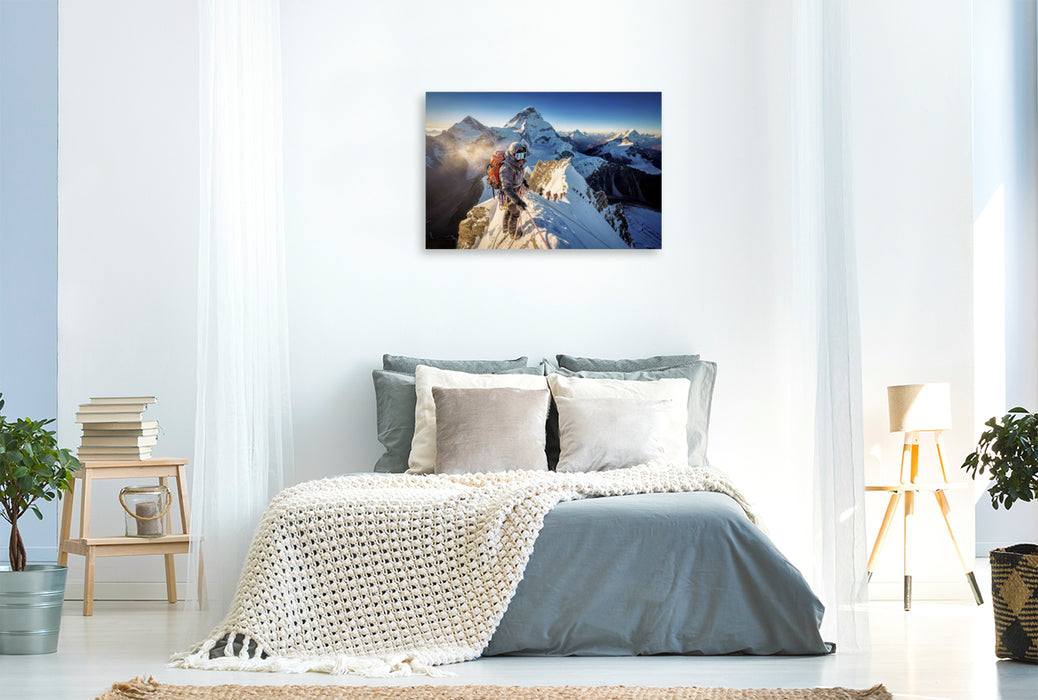 Premium Textil-Leinwand Die Krone der Erde — Für alle, die höher wollen.