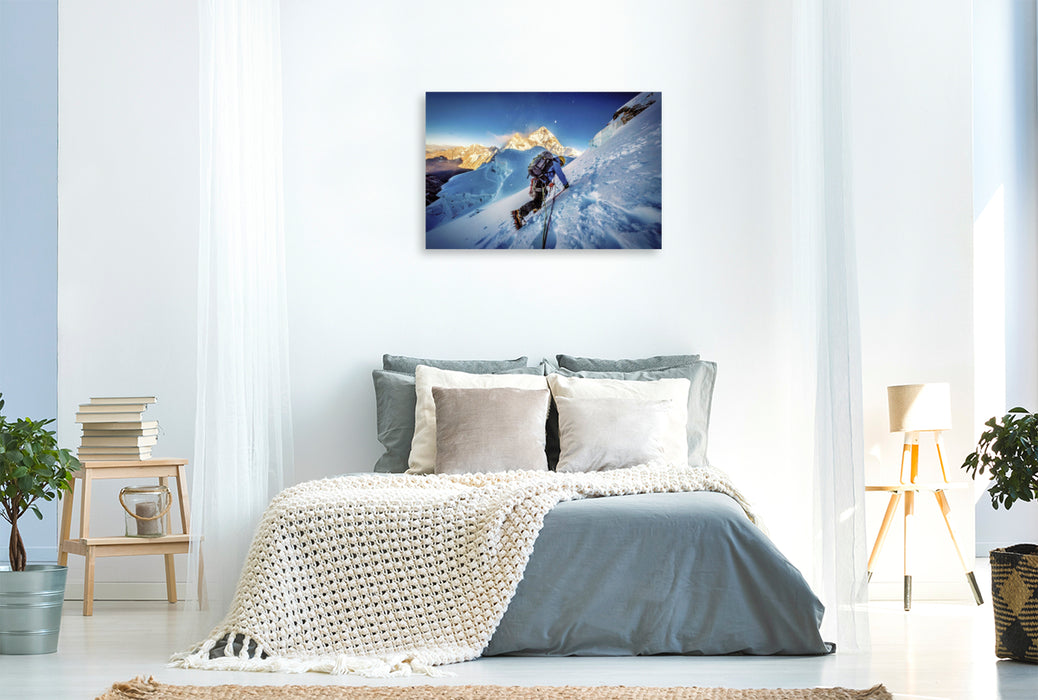Premium Textil-Leinwand Über den Wolken beginnt der Wille.